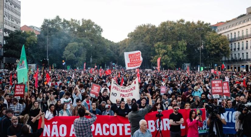 Több ezren tiltakoztak a kormány reformjai ellen Lisszabonban