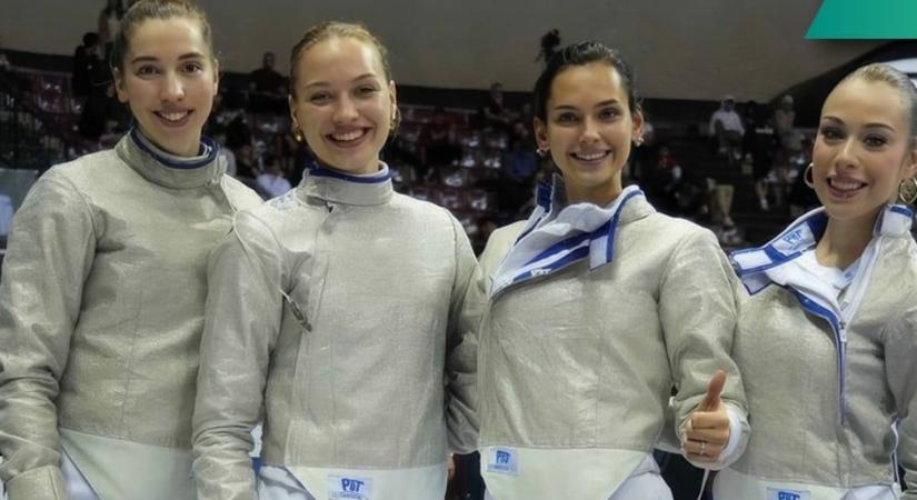 Ezüstérmes a debreceni Battai Sugárral felálló női kardcsapat az algíri vívó világkupán