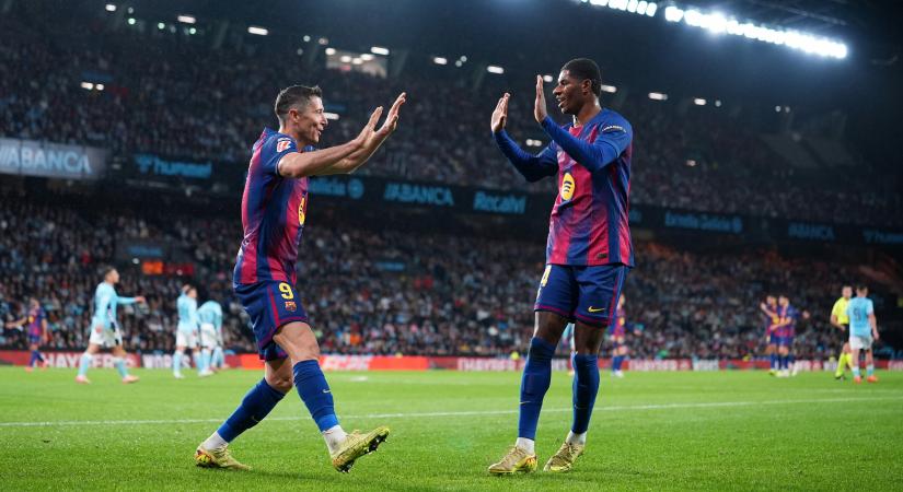 Lewandowski triplázott, vigói sikerrel tapad a Realra a Barcelona