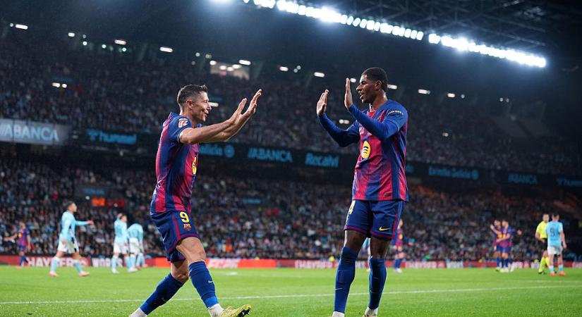 La Liga: mesterhármassal tért vissza Lewandowski, a Celta otthonában nyert az FC Barcelona – videóval