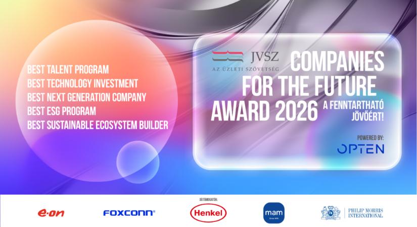 Elindult a verseny a legjobb magyar vállalatok között – jön a Companies for the Future Award 2026!