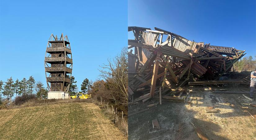 Lebontották a magyarhertelendi kilátót, mutatjuk az új terveit