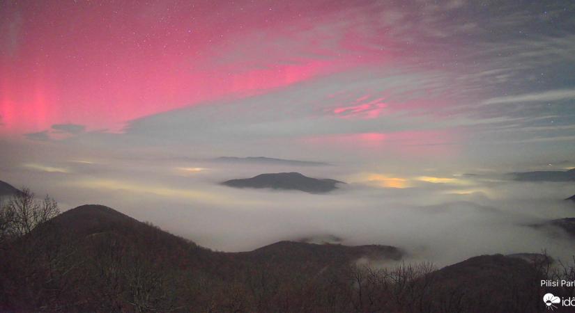 Bámulatos sarki fény ragyogta be a Dunakanyart