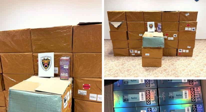 Óriási mennyiségű illegális elektromos cigarettát foglaltak le Párkány mellett
