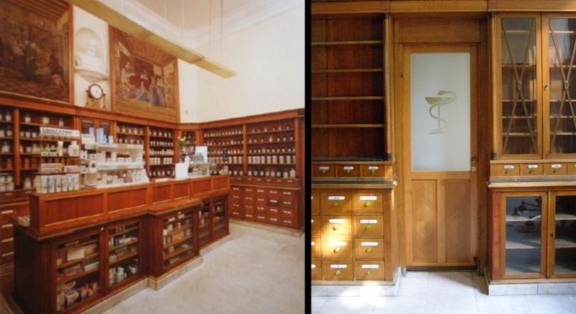 Százéves, védett patikabútorzatot adna el a főváros, a kor egyik legfontosabb művésze készítette