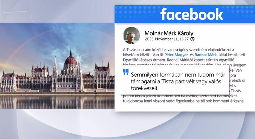 A Tisza egyik leghűségesebb támogatója hagyta el a pártot, még a tiszás tárgyait is elajándékozza  videó