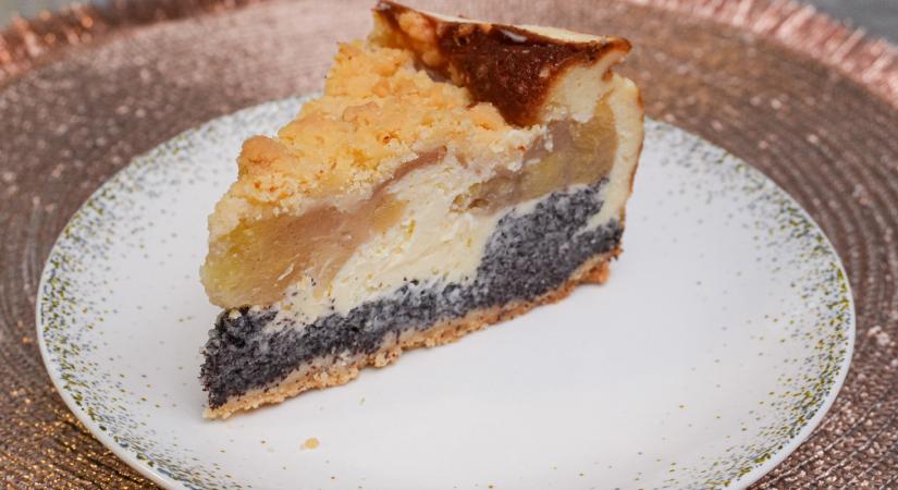 Almás, mákos sajttorta