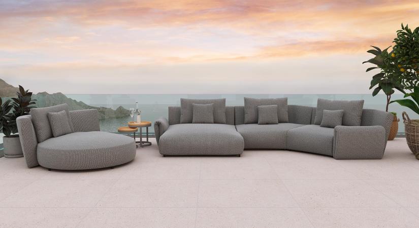 Nappali hatású ülőgarnitúra a kinti teraszra