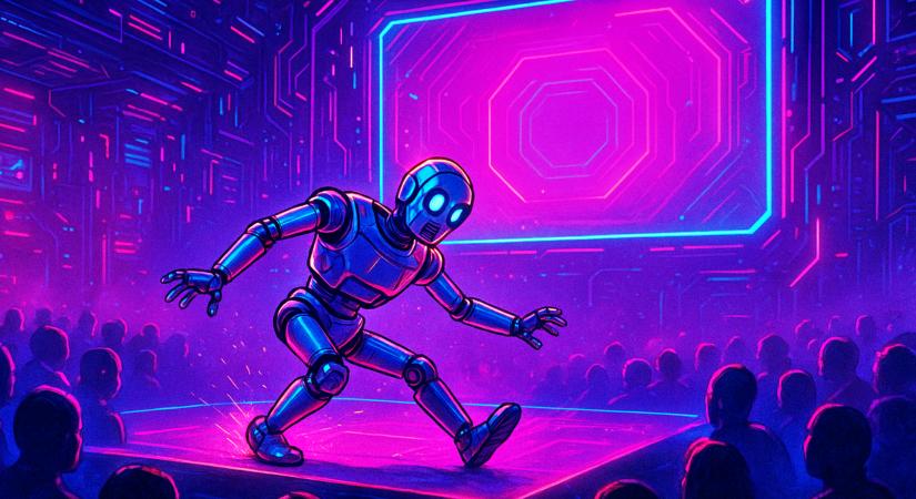 [VIDEÓ] A Rocky zenéjére vonult színpadra az oroszok első MI robotja, majd hatalmasat zakózott