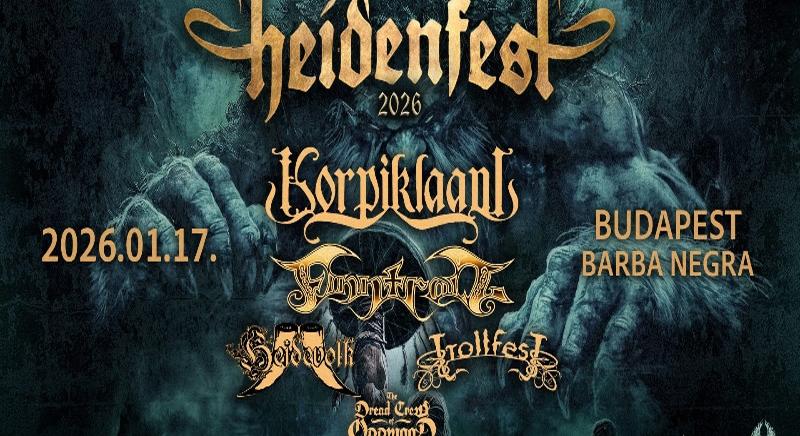 Heidenfest 2026 Korpiklaani Finntroll Heidevolk Trollfest The Dread Crew of Oddwood 2026.01.17. Budapest, Barba Negra Red Stage Kapunyitás: 17:00