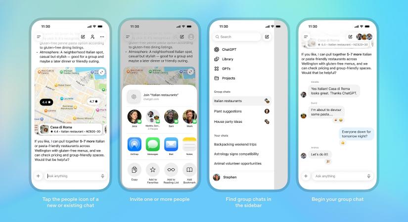 Csoportos csevegést tesztelnek a ChatGPT-ben