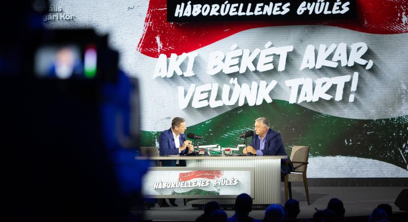 Orbán Viktor kijelentette, az első Háborúellenes Gyűlés után: "Aki békét akar, velünk tart!"