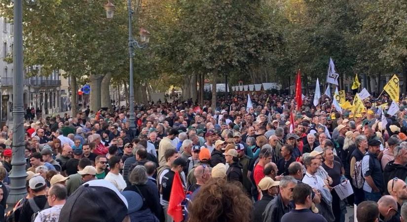 Több ezer francia szőlősgazda vonult utcára