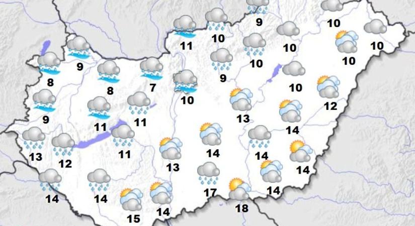 Eső és szél várható a hét elején – készülj a változékony időre