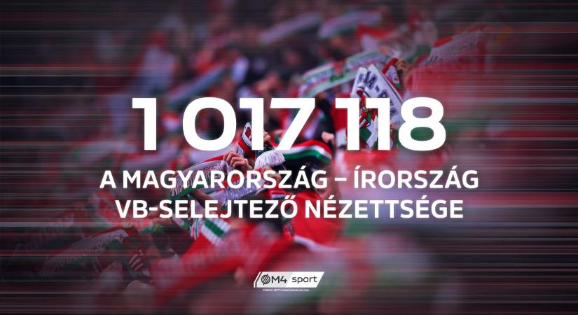 A nézőkön nem múlt – több mint egymillióan szurkoltak az M4 Sport előtt a magyar-ír meccsen
