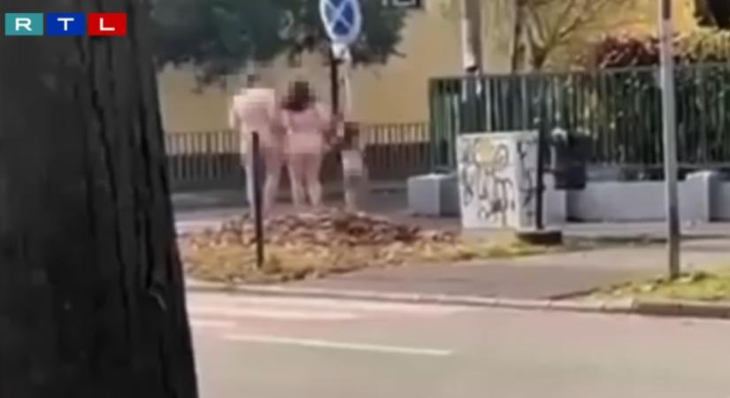 Videóra vették, ahogy anyaszült meztelenül sétál egy család az utcán Debrecenben
