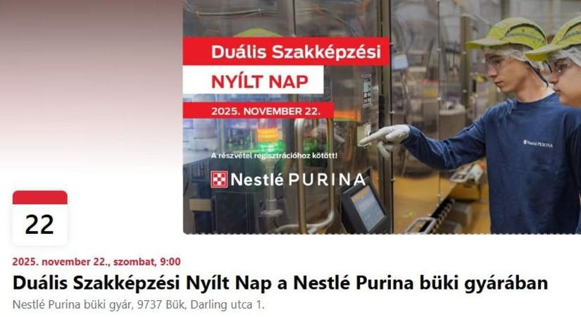 Különleges nyílt nap és pályaválasztási tanácsadás a Nestlé PURINA büki gyárában