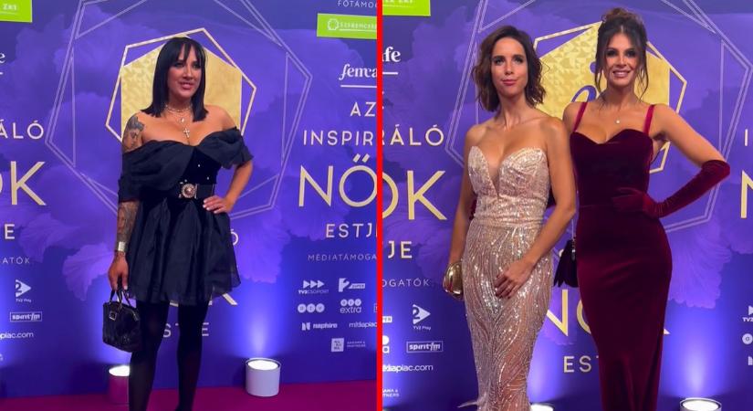 Sarka Kata, Rogán Cecília és Tóth Gabi elképesztő ruhákban jelentek meg az Inspiráló Nők Estjén – itt a videó!