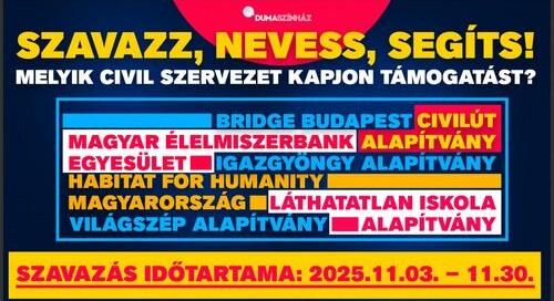 Jótékonysági szavazást indított a Dumaszínház