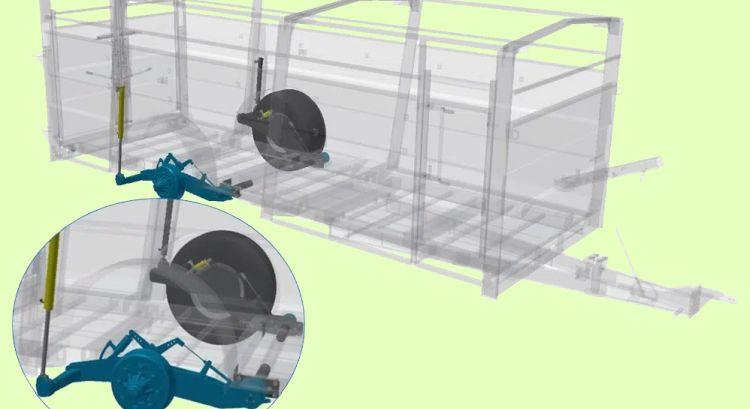 Aktív futómű és süllyesztés a Rolland állatszállító pótkocsiján