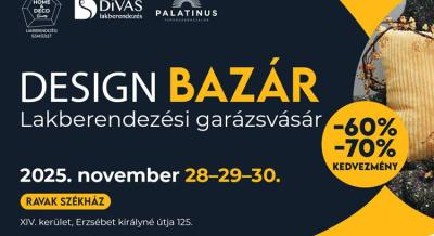 Design Bazár: háromnapos lakberendezési garázsvásár, 2025. november 28-30.