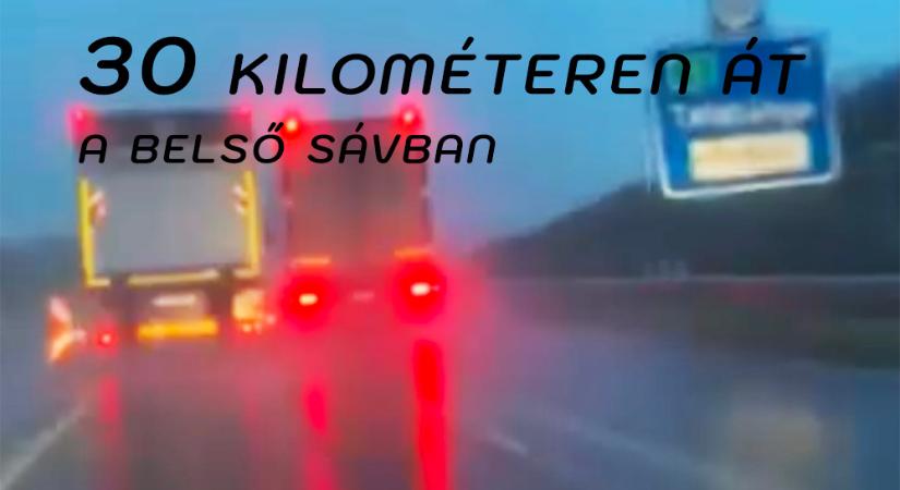 30 kilométeren át a belső sávban – Előállították a szabálytalan kamionost az M1-esen