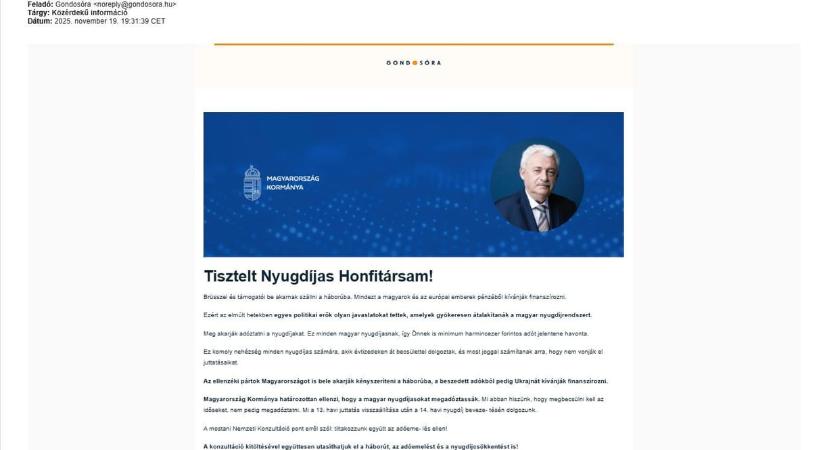 A gondosórához regisztrált e-mailcímekre is propagandát küld a kormány