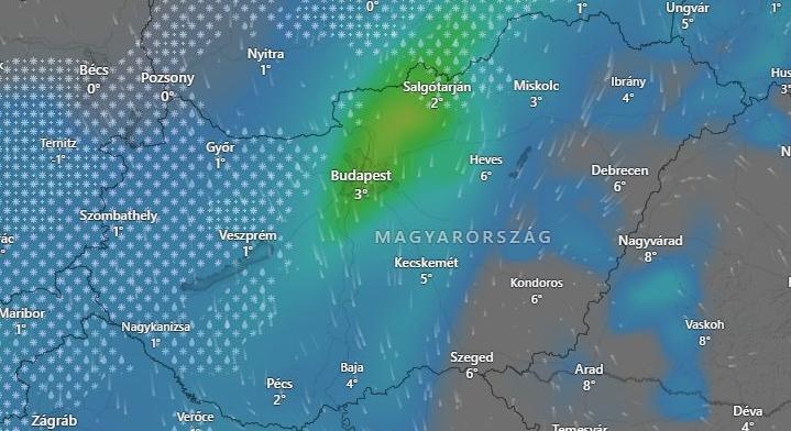 Hol várható hó, illetve eső a következő napokban, térképeken láthatjuk a friss előrejelzést