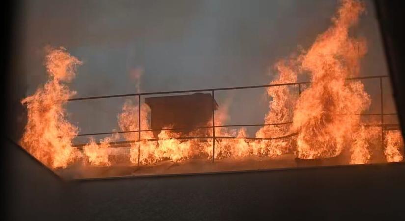Videón a Bazilika mellett történt lakástűz oltása