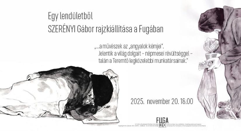 Szerényi Gábor kiállításának képei Ulrich Gábor megnyitójával