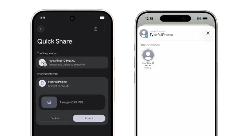 Most mr AirDrop-kompatibilisek lettek a Google Pixel 10 okostelefonjai