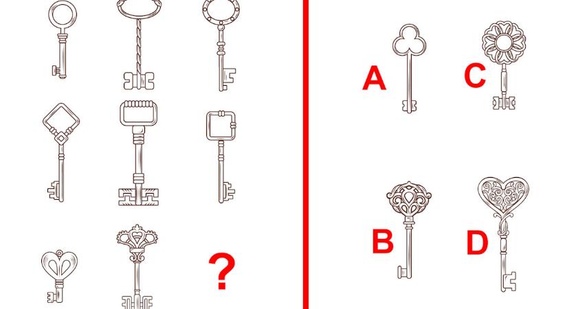 Villámgyors IQ-teszt: melyik kulcs illik a kérdőjel helyére? Tesztelje logikai képességeit!