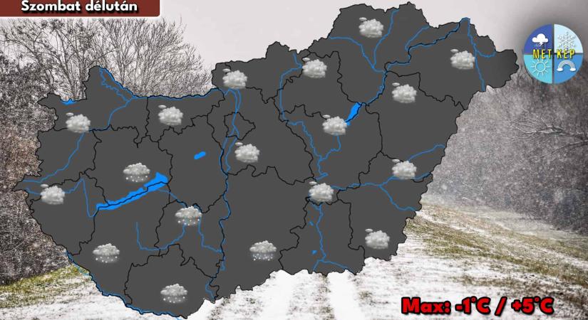 Folytatódik a csapadékos idő, eső, havas eső, hó is eshet
