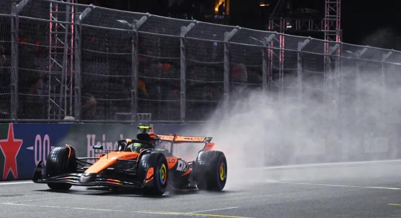 Norris nyerte az esős Las Vegas-i időmérőt, Piastri csak az ötödik helyről indulhat