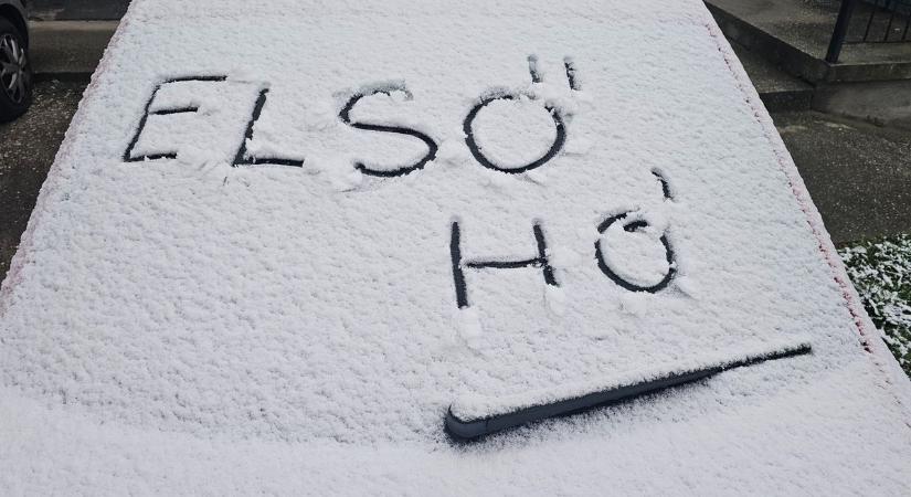 A korábban ébredőknek Győrben is megmutatta magát az idei első hó - fotók