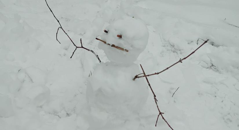 A hó birodalma a Bakonyban - Mutatjuk a tél első hóembereinek egyikét - fotók