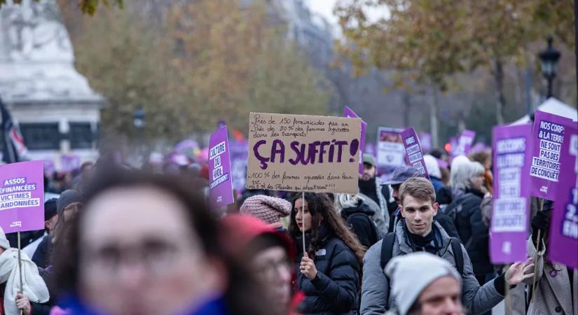 Több ezren tiltakoztak Franciaországban a nőkkel szembeni erőszakkal szemben
