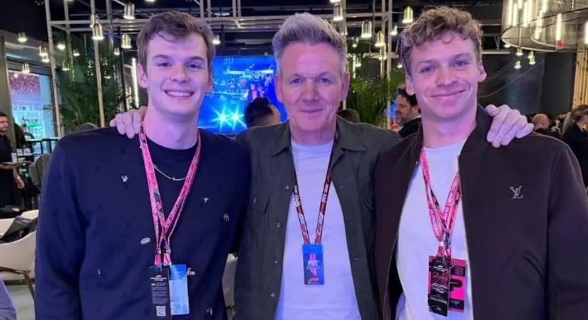 Kép: „Igen, séf” – Kós Hubert ott volt Las Vegasban az F1-es nagydíjon, Gordon Ramsayvel is találkozott