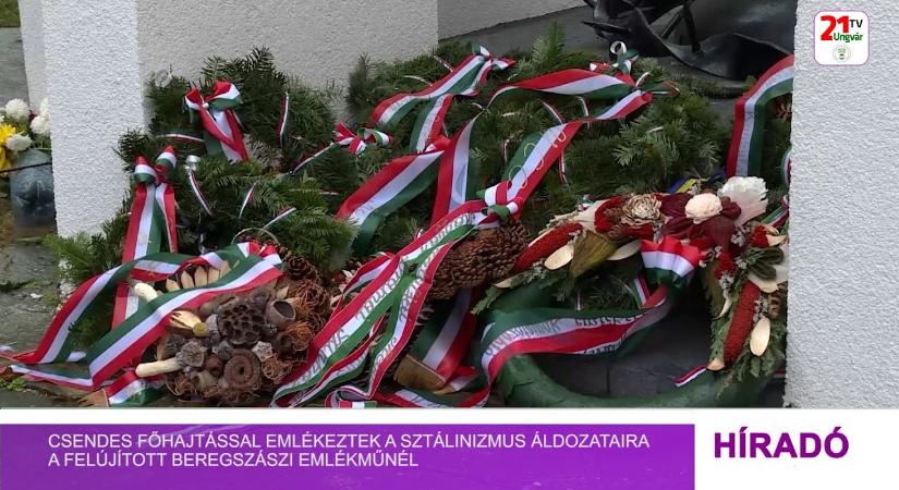Csendes főhajtással emlékeztek a sztálinizmus áldozataira a felújított beregszászi emlékműnél (videó)