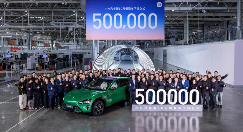 Túl van az 500 ezredik villanyautó legyártásán a Xiaomi