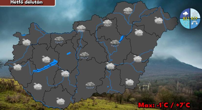 Hétfő délutántól egyre többfelé számíthatunk csapadékra