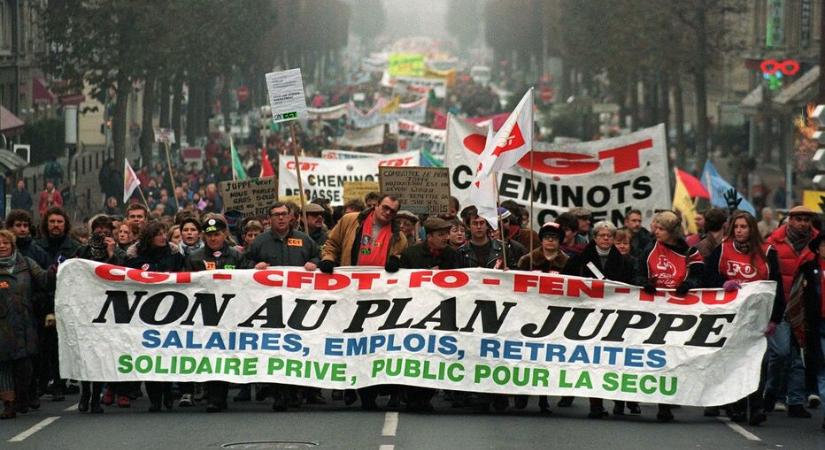 1995. november 24.: Általános sztrájk a francia nyugdíjreform ellen