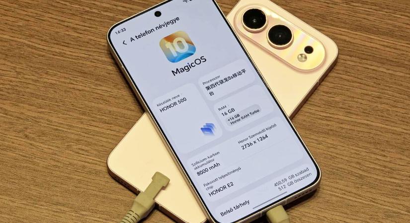 8000 mAh-s aksi a Kínában most bemutatott Honor 500-akban