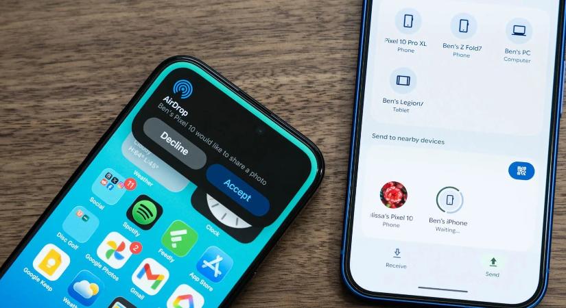 Összehangolta a Google a Quick Share-t és az AirDropot
