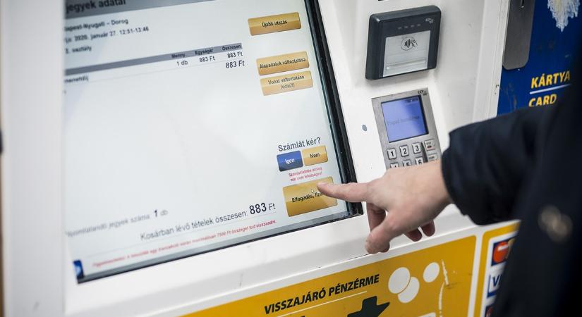 MÁV: Keddről szerdára virradó éjjel nem működnek a jegyautomaták