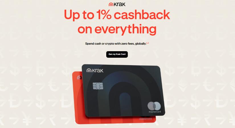 Kraken Krak Card: 1%-os bitcoin visszatérítés az európai felhasználóknak