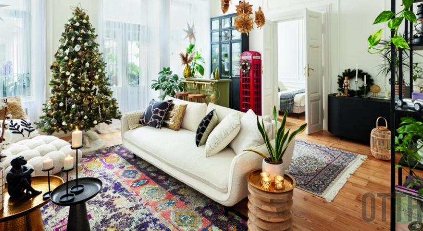 Otthonos eklektika: pazar belmagasság, egyedi kiegészítők, bárszekrényt rejtő telefonfülke és erkély 103 m2-en