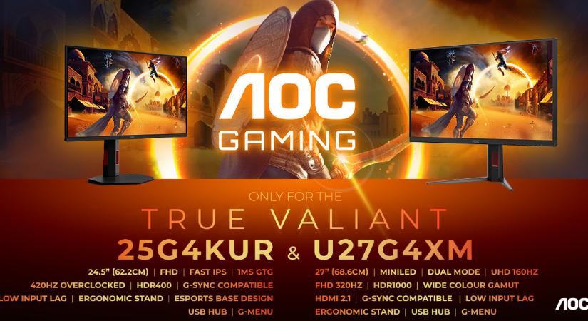 Egy 27"-es és egy 24,5"-es gamer monitorral bővíti kínálatát az AGON by AOC