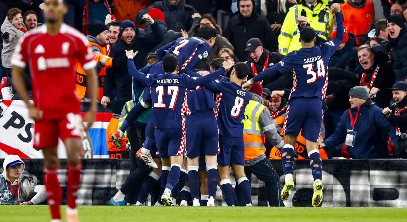 Hiába Szoboszlai gólja, a PSV három góllal győzött az Anfielden a BL-alapszakaszban