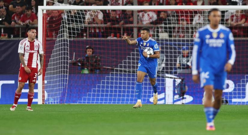 Kylian Mbappé megállíthatatlan - a Real a francia klasszis négy góljával nyert az Olympiakos vendégeként